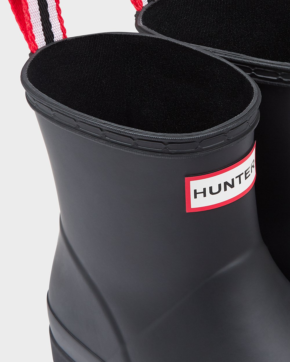 Womens Play Boots - Hunter Original Short Rain (65NTYCAZB) - Black